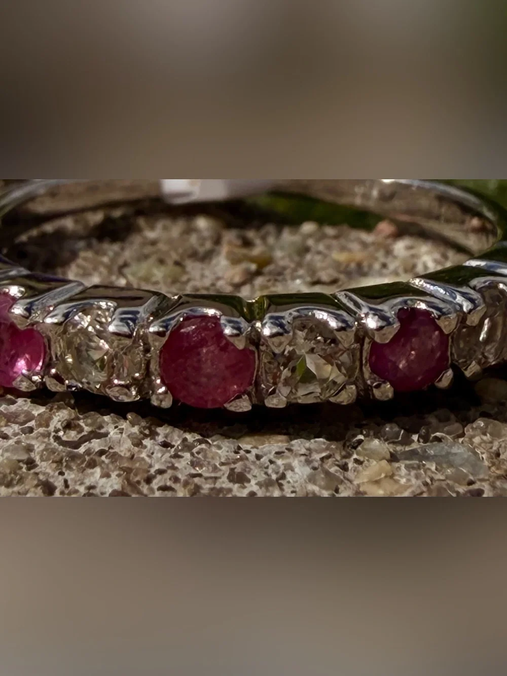 14K White Gold Over 925 Silver Multi Gemstone Ring Sapphire Emerald Ruby & Topaz